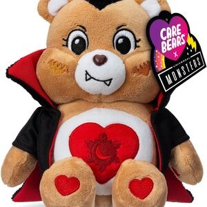 Care Bears Brown Vampire Bear Plush with Red Heart Details